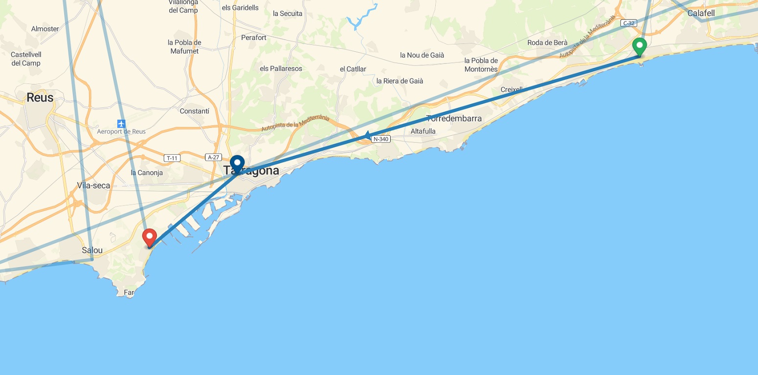 Route from Barcelona to Costa Daurada - Day 4